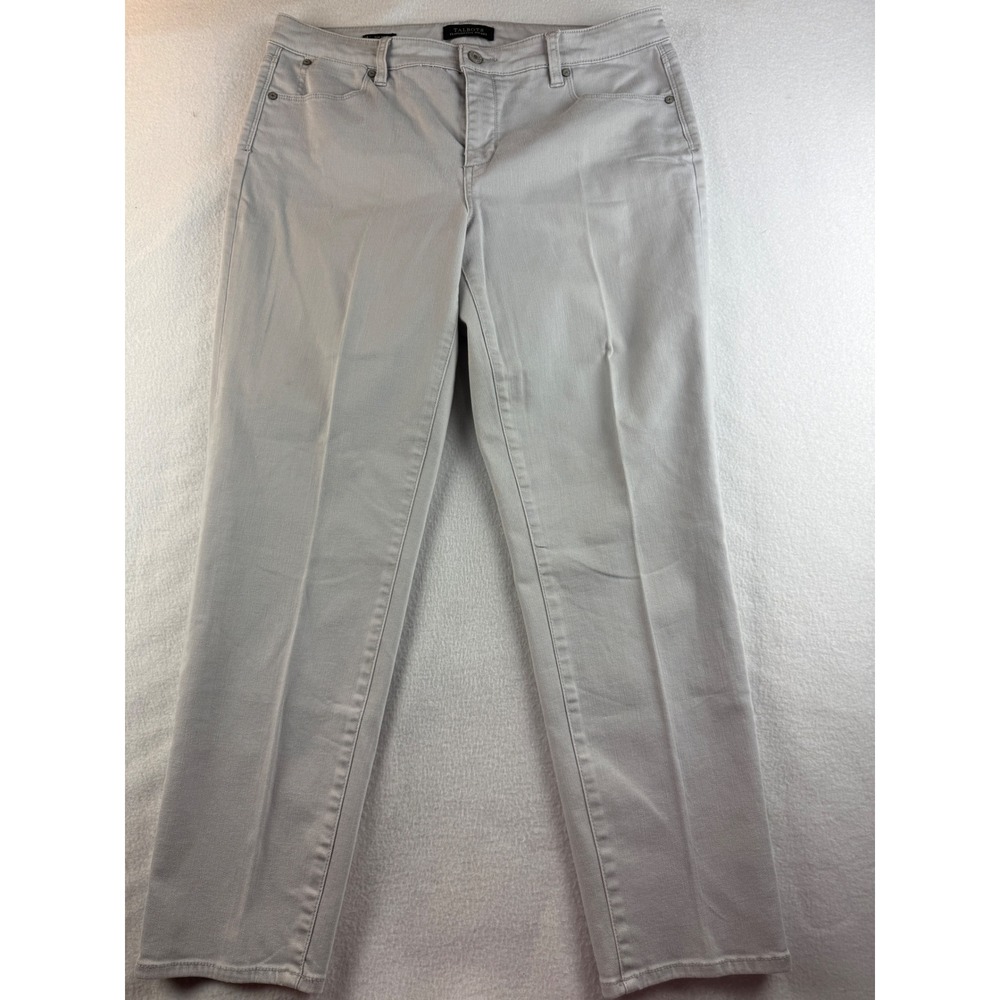 Talbots Flawless Five Pocket Slim Ankle Pants‎ Women's Size 14 Gray Denim
